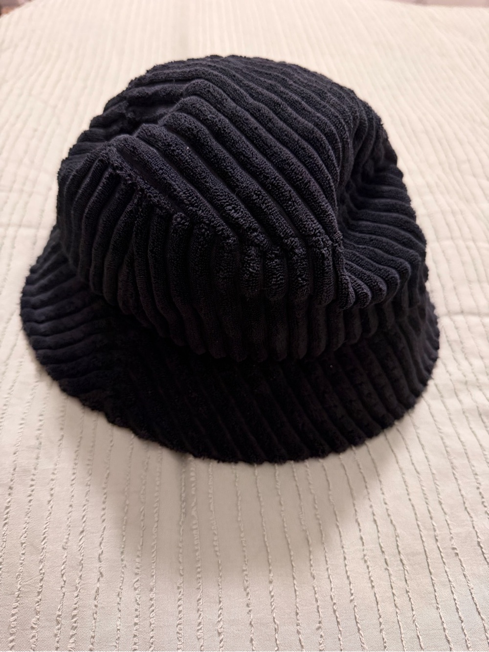 Urban Outfitters Black Ribbed Corduroy Bucket Hat